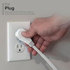 GE 3-Outlet Flat Extension Cord 3 Ft Grounded Extension Cord - Image 3