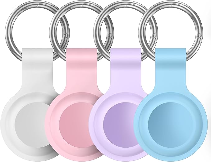 Compatible with AirTag Holder Case Keychain 4 Pack, - Image 8