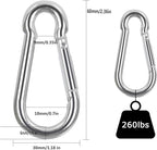 60Pcs Stainless Steel Carabiner Clip Spring-Snap Hook 1/4 in, M6 x 2 3/8 Inch - Image 2