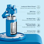 Kids Insulated Water Bottle - 12oz Stainless Steel Water Bottle with Dual Spouts - Image 5