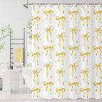 Yellow Bow Shower Curtain by Caheansi