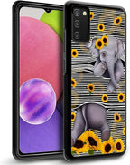 for Samsung Galaxy S20 FE Case, Cute Little Elephant Sunflower White Line Art - Image 5