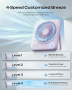 Otlonpe Personal Portable Desk Fan, 4000mAh Small Rechargeable Portable Fan - Image 4