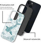 for iPhone 13/14 Case, HH2 Ocean Whale Shark Hybrid 2 Layer Hard Shell Silicone - Image 3