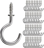 Set of 40 Nickel Plated Metallic Silver Cup Hooks - Image 2