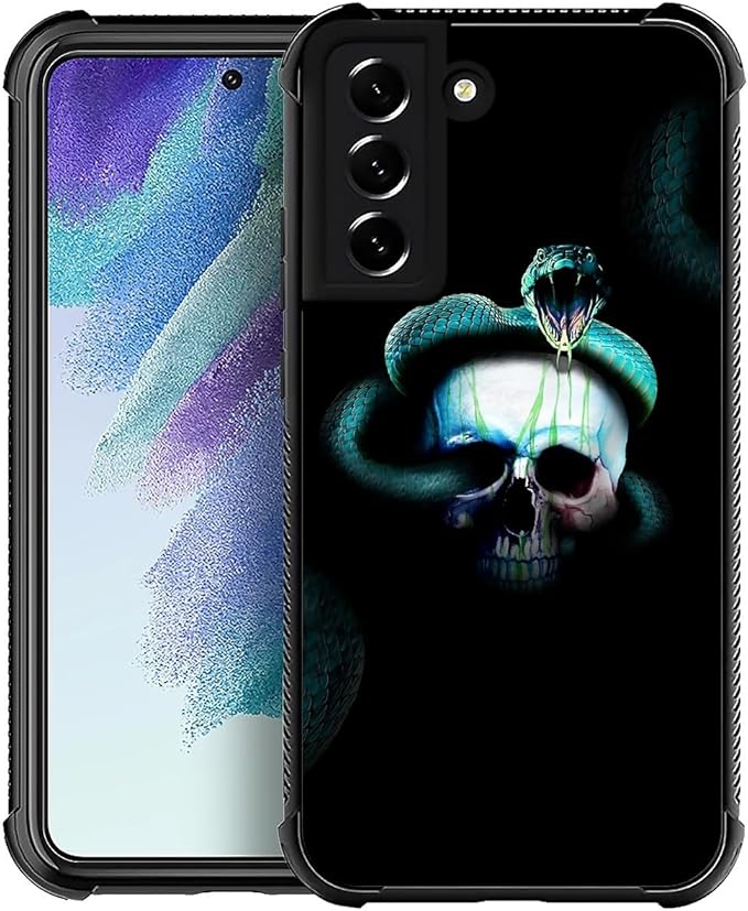 for Samsung Galaxy S21 Case, Skeleton Winding Snake Pattern Graphic Design Girl by FKBRCL4U