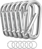 Carabiner Keychain Clip -3" Aluminum Carabiner D Ring, Caribeener Clips by LINGXINXIN
