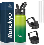 Konokyo 18 oz Insulated Water Bottle Stainless Steel Sport Bottles by Konokyo