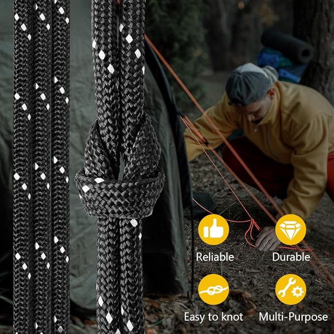 750Ib Reflective Paracord Rope, 4mm 11 Strand Parachute Spool Cord - Image 5