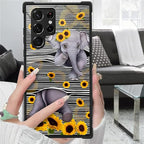 for Samsung Galaxy S23 Ultra Case, Cute Little Elephant Sunflower White Line - Image 7