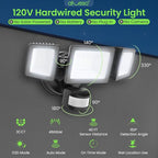ALUSSO Motion Sensor Outdoor Lights Hardwired, Flood Lights Outdoor 120V - Image 3