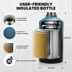 RAYMYLO One Gallon Water Bottle Insulated, Triple Walled Vacuum Stainless Steel - Image 5