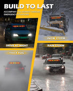 HLauto 604N Emergency Dash Strobe Lights: 2x16.8 inch Amber Red Security Light - Image 8