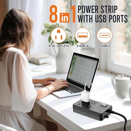 15FT Outdoor Waterproof Power Strip Surge Protector - Image 2