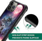 for iPhone 15 Pro Max Case, Star Two Wolfs Howling Pattern Graphic Design Girl - Image 7