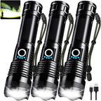 3 Pack Rechargeable LED Flashlights High Lumens, 000LM Super Bright Flashlight by MIXILIN