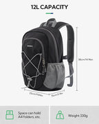 WATERFLY 12L Small Hiking Backpack: Day Pack Lightweight Travel Bag Camping - Image 2