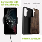 Carveit Wood Case for Galaxy S24 Plus Case Shockproof Protective Cover Unique - Image 5