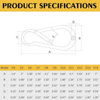 Stainless Steel Carabiner Clips Heavy Duty.Spring Snap Hook Carabiner 12 Pack. - Image 6