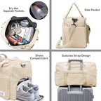 Suruid Sports Gym Bag with Shoes Compartment Travel Duffel Bag with Dry Wet - Image 3