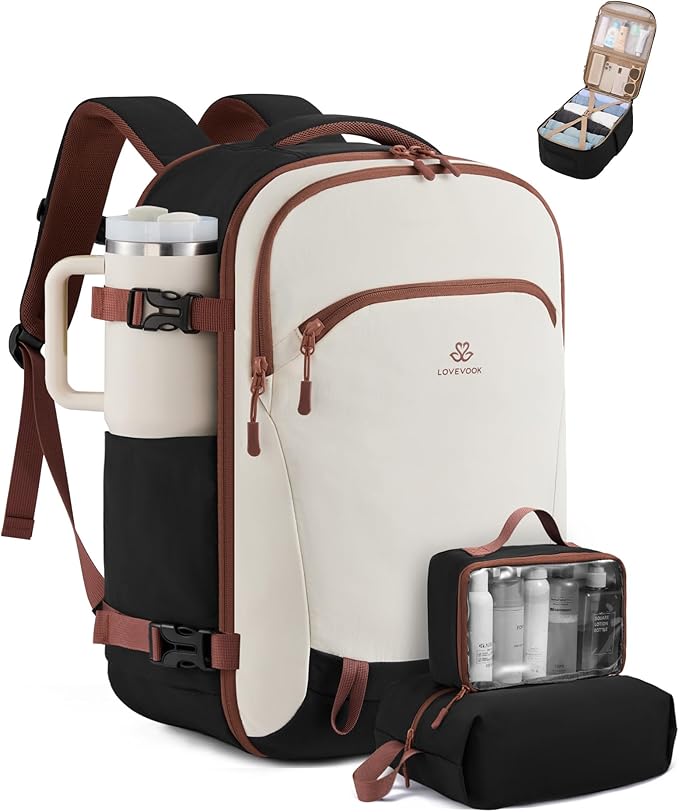 LOVEVOOK 40L Travel Backpack for Women, Airline Approved Carry On Backpack by LOVEVOOK
