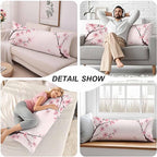 Couch Pillows Decorative Body Pillow Cover Cherry Blossom, Japanese Cherry Pink - Image 5