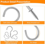 Cup Screw Hooks, 3/4 inch Metal Screw in Ceiling Hooks, 160 Pack Metal Plant - Image 4