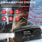 Weather Emergency Radio, Portable Solar AM/FM/NOAA Hand Crank Radio, Cell Phone - Image 2
