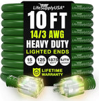 10ft Outdoor/Indoor Extension Cord 14/3 Gauge Heavy Duty 3 Prong SJTW, by LifeSupplyUSA