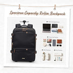 GOLF SUPAGS Rolling Backpack for Women 17 Inch Convertible Travel Laptop - Image 6