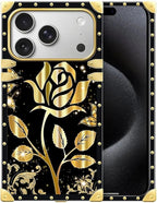 for iPhone 17 Pro Max Case Luxury Golden Decoration by Unknown