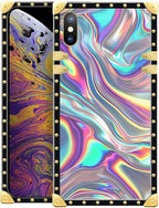 Compatible with iPhone XR Case, Holographic Abstract Iridescent Textures Luxury by Unknown
