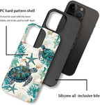 for iPhone 11 Pro Max Case, HH2 Ocean Sea Turtle Nautical Map Hybrid 2 Layer - Image 3