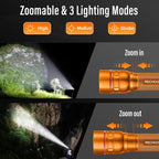 Rechargeable Flashlights High Lumens, G1000 Super Bright Flash Light Orange - Image 3