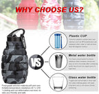 Collapsible Travel Water Bottle19.6 oz, Reuseable Silicone Foldable Water - Image 4