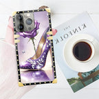 Compatible with iPhone 14 Pro Case, High Heeled Purple Diamond Rose Luxury - Image 7
