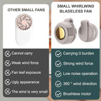 Portable Silent Mini Bladeless Fan Clip On, Small Clip Fan, Adjustable 3 Speeds - Image 7