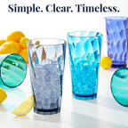 US Acrylic Optix Plastic Reusable Drinking Glasses 20oz Water Cups in Coastal - Image 6