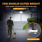 LUTEC 2 Pack 74W 8000 Lumen Motion Sensor Outdoor Lights, 5000K Daylight - Image 2