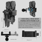 Phone Mount Holder with B Size 1" Ball Diamond Base & Double Socket Arm - Image 2
