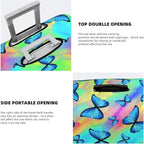 Butterfly Print Elastic Luggage Cover, Colorful Rainbow Suitcase Protector - Image 5