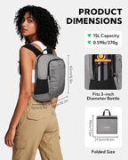 WATERFLY Packable Lightweight Small Backpack: 15L Foldable Mini Hiking Daypack - Image 3
