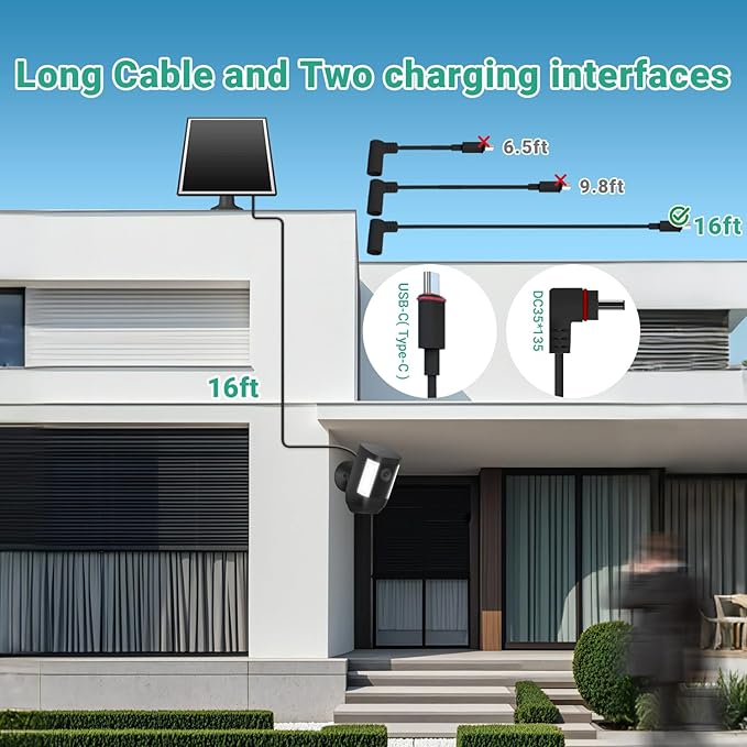 Solar Panel for Ring Camera, 6W Solar Charger - Image 5