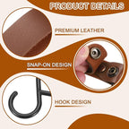 uxcell 5pcs PU Leather Hooks, Leather Straps - Image 3