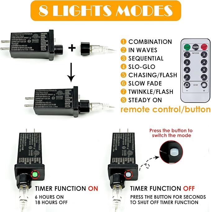 66Ft 200LED Fairy Lights Plug in - Image 9