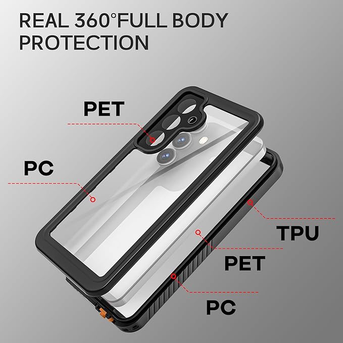 for Samsung Galaxy S25 Case, IP68 Waterproof Dustproof Case, Full Body Heavy - Image 5