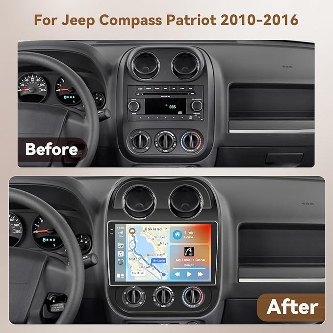 Hikity Android 15 Car Stereo for Jeep Compass Patriot 2010-2016 Wireless - Image 2
