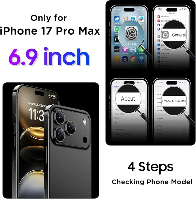 Temdan Compatible with iPhone 17 Pro Max Case, Waterproof Built-in Screen & - Image 8