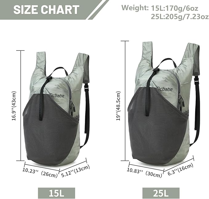 Ultra Lightweight Foldable Backpack, Water Resistant Small Packable Hiking - Image 6