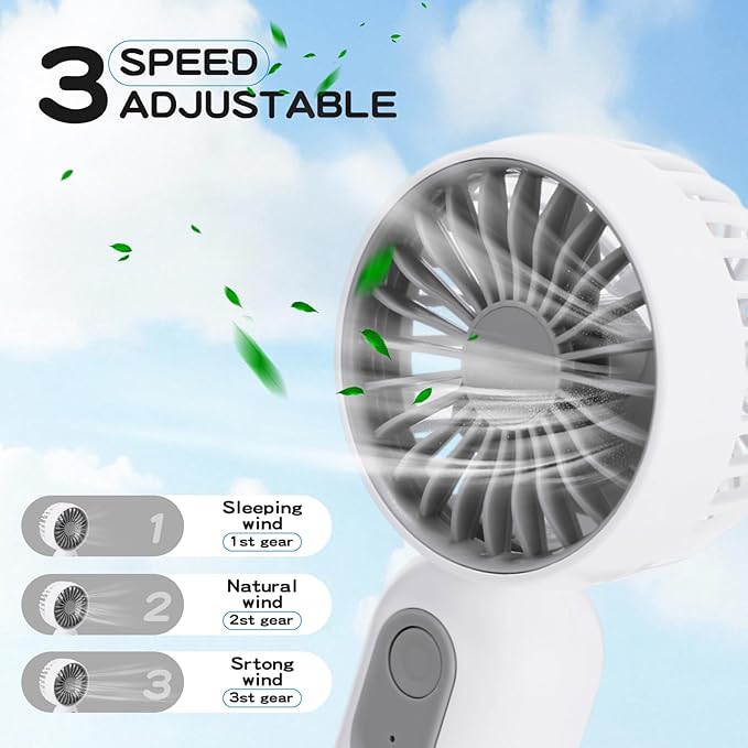 Rossesay 3 Pcs Mini Portable Fan Bulk Cute Handheld Lightweight Small Little - Image 4